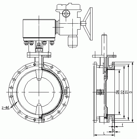 電動襯氟法蘭蝶閥